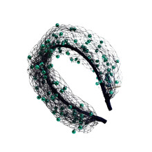Elegante bruidssluier hoofdband met witte parels Retros-Groente