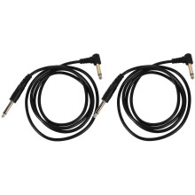 2Pcs 1.5m Guitar Patch Cable 6.35mm Straight to Right Angle Instrument Cable