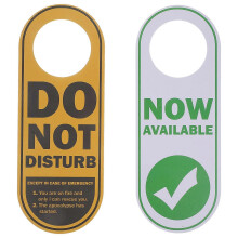2 Pcs Dual Side Door Knob Hanger Sign for Hotel Office Door Tag