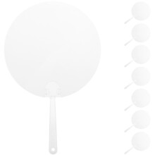 8 Pcs Transparent PVC Blank DIY Fans for Kids Graffiti Painting Art Craft