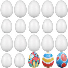 40 Pcs Unfinished Blank Foam Easter Eggs for Halloween Craft Ornament
