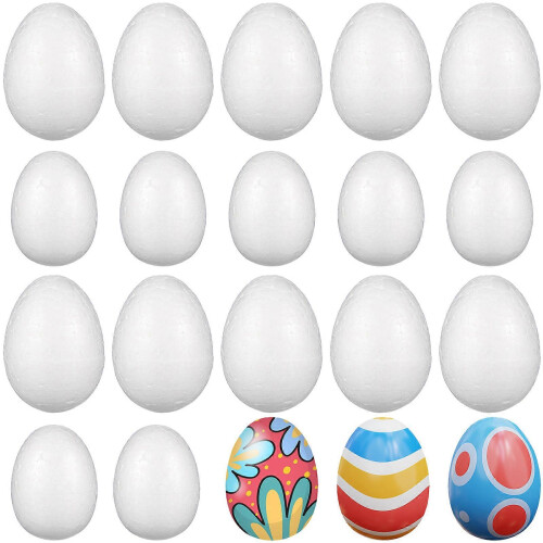 40 Pcs Unfinished Blank Foam Easter Eggs for Halloween Craft Ornament