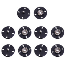 10 Pcs Black Alloy Flat Metal Buttons Sew On Buttons for Coats Clothes Buckles