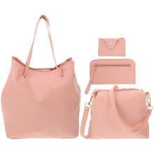 4PCS Women Bag Set Tote Shoulder Bag Clutch Purse Fashion Handbag Set