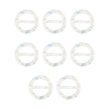 8Pcs Resin Round DIY Ribbon Buckles for Clothes Scarves Hats (Random Color)
