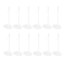 12 Pcs White Adjustable Transparent Doll Stand Holder Wrist Support Display Rack Bracket for Plastic Mannequin Dolls Accessories Model Furniture