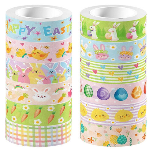 12 Rolls Decorative Printed Washi Tape for DIY Scrapbook Decoration
