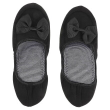 Black 24.5cm Free Size Women Portable Folding Cotton Slippers Indoor Silent Travel Loafers