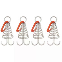 Tent Pegs with Rope Buckle, 4pcs Durable Ground Anchors for Camping and Hiking