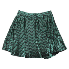 Women's Summer Light Green Pleated Short Skirt, Personality Fashion Temperament Style, Size L