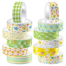 12 Rolls Washi Tape Decorative Printing Craft Tape for Scrapbooking Notebook DIY