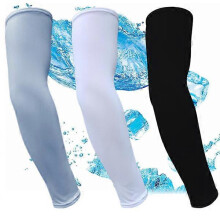 L Size Grey Unisex Outdoor Sports Arm Sleeves Anti-UV Breathable Cooling Sun Protection Oversleeves