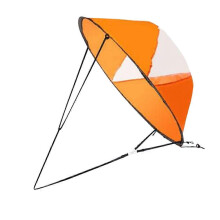 Orange 108cmx108cm Foldable Kayak Sail Downwind Popup Canoe Sail with Clear Window Kayak Accessories