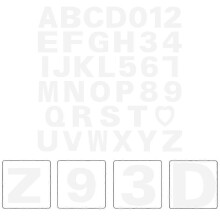 37pcs Alphabet & Number Cake Stencils Reusable Letter Baking Templates White