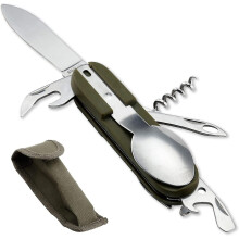 Camping Cutlery Set 8 in 1 Detachable Stainless Steel Folding Portable Utensils