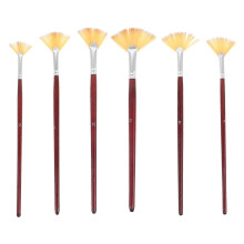 6Pcs Flat & Fan Artist Paint Brushes Portable Painting Supply for Art Creation