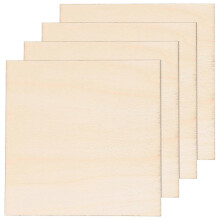 4PCS DIY Painting Square Wooden Slices Unfinished Wooden Crafts for Kids Children