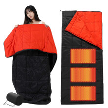 Insulated Electric USB Sleeping Bag with Flexible Heating Cord 3 Temperature Settings for Outdoor & Indoor Use 190x85cm