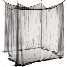 Double Mosquito Net Canopy for 4 Poster Bed Black 190x210x240cm Queen Size