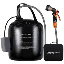 Portable Camping Shower 20L with Solar Heated Bag and Rechargeable Electric Pump for Outdoor Use