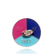Spinning Colour Compass Enamel Pin Rotatable Palette Brooch Wheel Badge