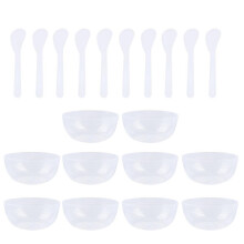 10Pcs Transparent Crystal Mud Mixing Plastic Bowls with 10Pcs Spoons for Kids DIY Crystal Soil Supplies