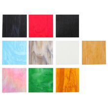 10Pcs Cathedral Colored Glass Sheets Mosaic Tiles for Decoration Ornament