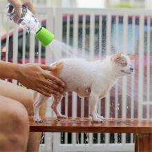 Blue Silicone Outdoor Pet Shower Head for Plastic Bottles, Portable Gardening Watering Tool for Dogs Cats Hiking Travel
