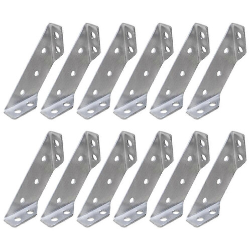 12 Pcs Trapezoid Right Angle Bracket Stainless Steel Corner Brace