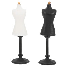 2PCS Mini Mannequin Dress Form with Base, Tiny Doll Clothing Display Manikin Model