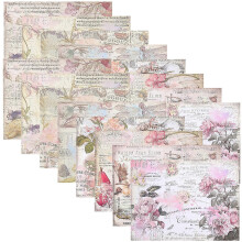 16 Pcs Vintage English Scrapbooking Decorative Background Papers for DIY Craft Projects