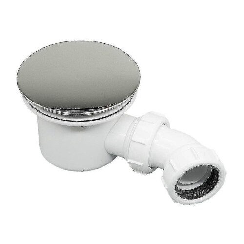White Plastic 90mm Shower Waste Trap, High Flow 32L/min, Dual State Functionality for Shower Enclosure