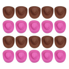 20PCS Mini Plastic Cowboy Hat Miniature Doll Dress Up Accessories