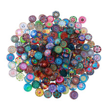 200pcs 14mm Mixed Round Mosaic Tiles, Glass Mosaic Supplies for Crafts Jewelry Making