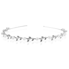 Silver Rhinestone Pearl Bridal Wedding Tiara Hair Barrettes Hairband Hair Loop