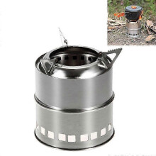 Mini Stainless Steel Stove Portable 8cm x 16.5cm x 13.5cm High Temperature Resistant for Outdoor Camping Picnic