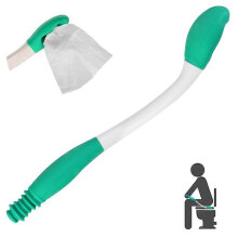 Toilet Aids Bottom Wiper, 35cm Long Handle with Silicone Head for Personal Hygiene & Mobility