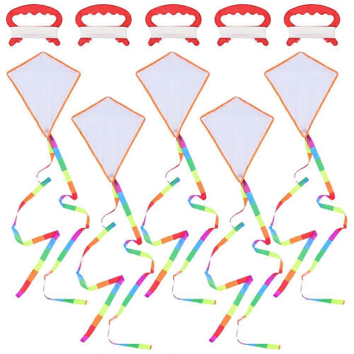 5 Sets Blank Painting Kites Interactive Drawing Kites for Kids Funny DIY Accessory