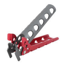 Aluminium Alloy Pot Clamp, Portable Lightweight Foldable Handle for Hot Pots, Camping Outdoor Cooking Safety Tool, Black Silver Red