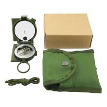 Multifunctional Geological Compass with Pocket Watch, Retro Style Outdoor Survival Tool for Hiking
