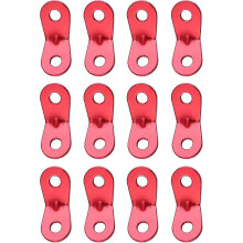 Tensores de cuerda de aleación de aluminio para tiendas de campaña, 12 unidades, ajuste seguro, color rojo