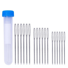18PCS Large Hole Blunt Needles 3 Sizes 6PCS Per Size Yarn Knitting Sewing Needles Set with Storage Barrel