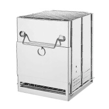 Portable Stainless Steel Folding Wood Stove for Outdoor Camping Picnic Barbecue 14.5x14x21cm