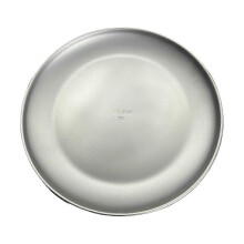 Titanium Outdoor Camping Plate Round 20cm Ultralight Portable Stackable Dish