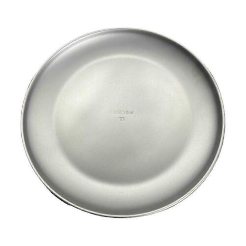 Titanium Outdoor Camping Plate Round 20cm Ultralight Portable Stackable Dish