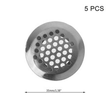 Stainless Steel Round Air Vent Mesh 35mm for Cabinet Bathrobe Kitchen 5 Pack
