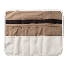 Camping-Besteckaufbewahrungsrolle, khakifarbener, stichfester Canvas-Organizer für Picknick, Grillen und Reisen