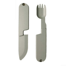 Camping Utensil Set 2-in-1 Stainless Steel Fork and Spoon for Hiking Outdoor Travel