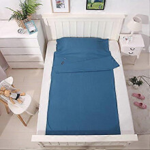 Lightweight Linen Sleeping Bag Liner, Breathable Skin-Friendly Travel Sheet for Camping & Hostels, Blue 83x70.86