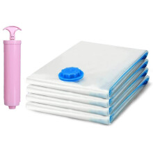 Vacuum Storage Bags with Hand Pump, Zip Seal & Valve for Travel, Bedding & Clothing